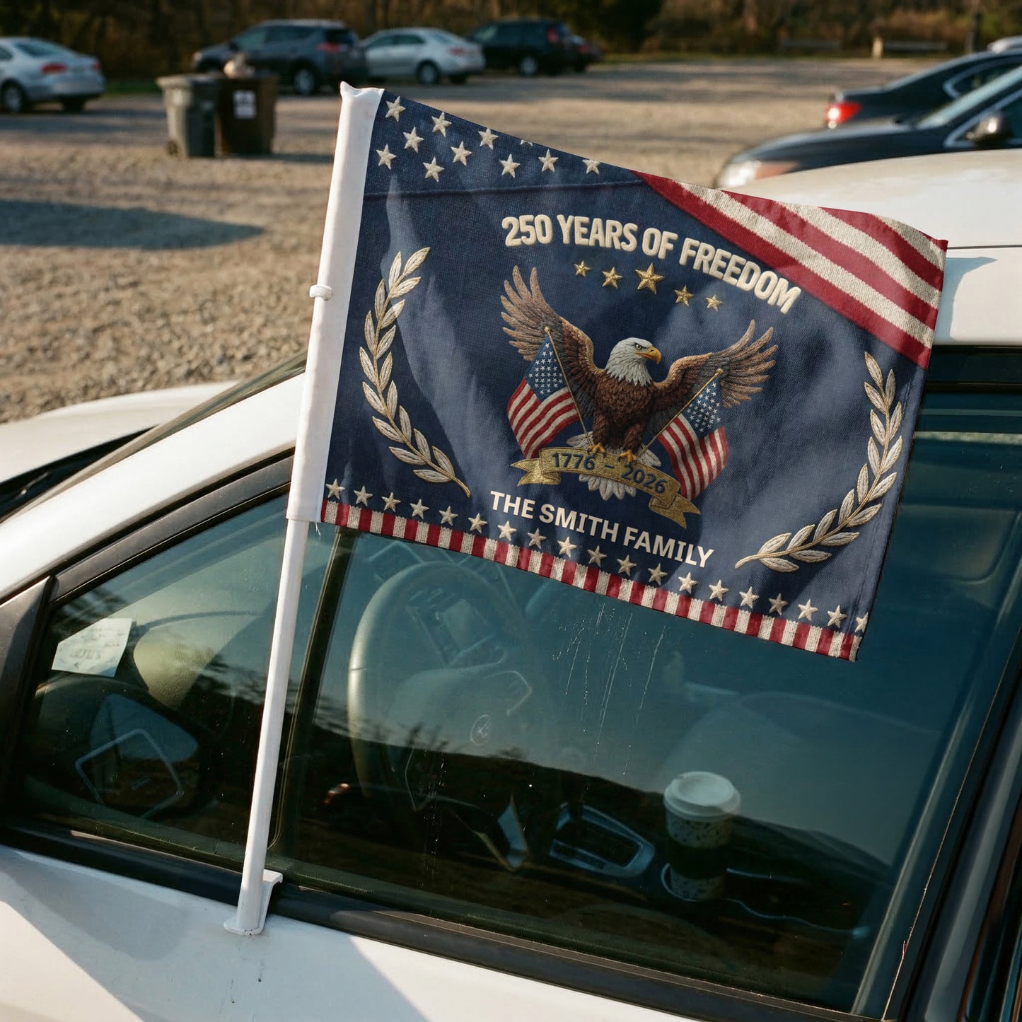 250Th-Anniversary-Usa-Patriotic-Faux-Pattern-Personalized-Car-Flag-4