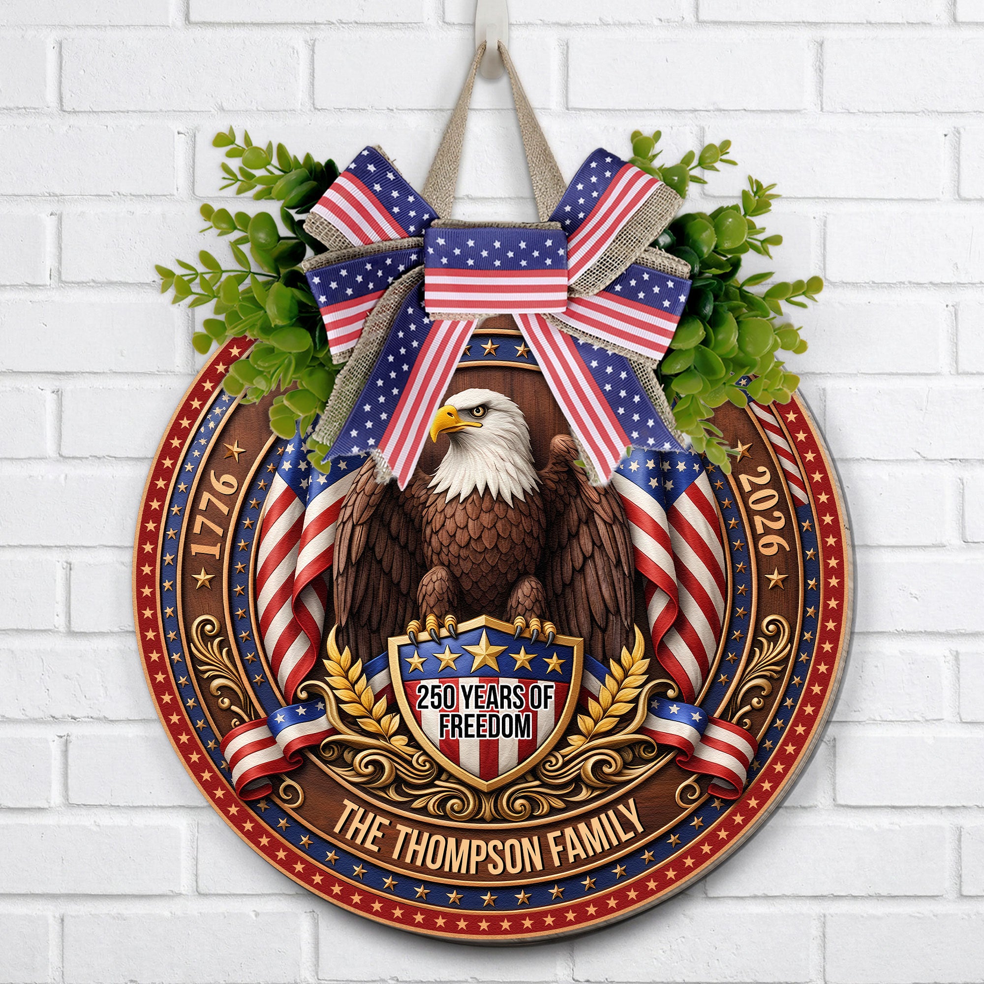 250-Years-Of-Freedom-America-Semiquincentennial-Eagle-Decor-Personalized-Wood-Sign-2