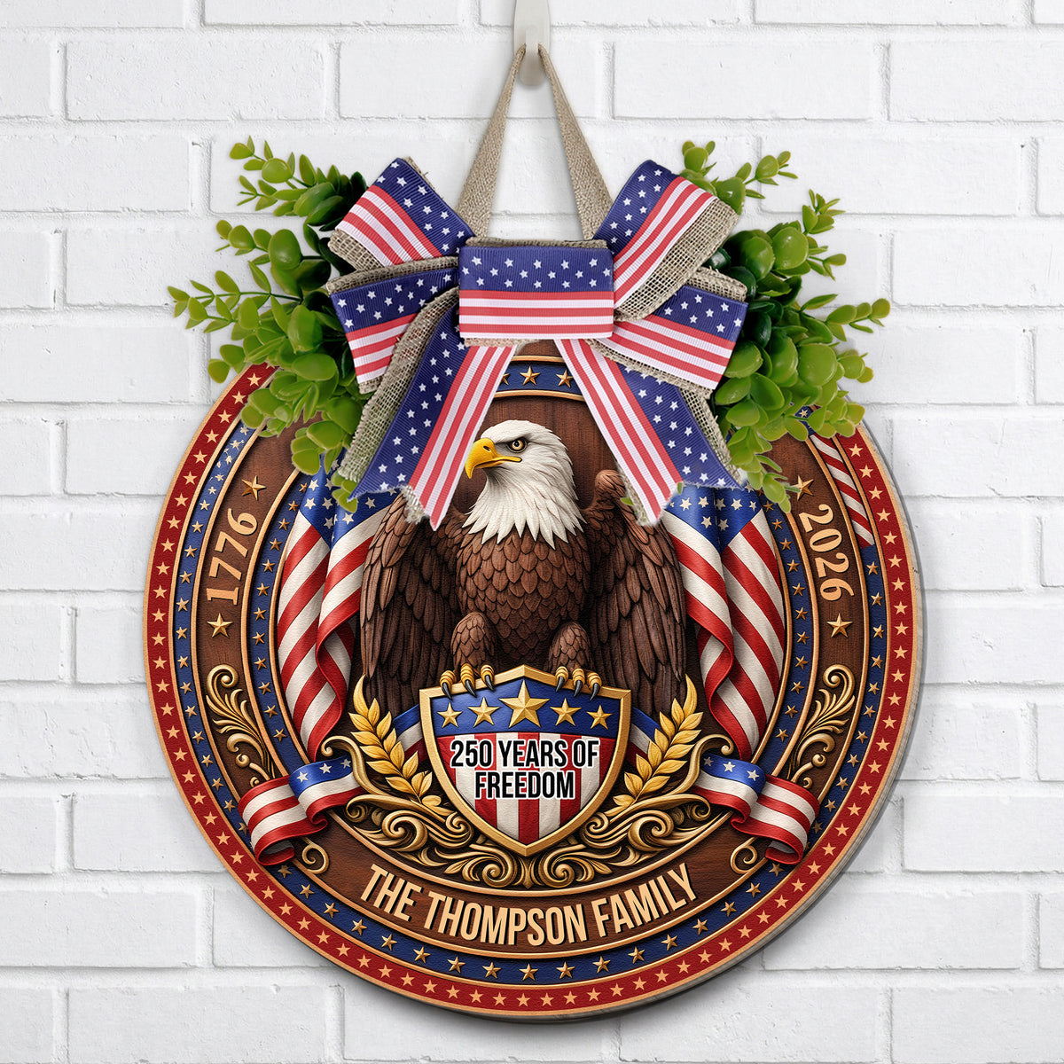 250-Years-Of-Freedom-America-Semiquincentennial-Eagle-Decor-Personalized-Wood-Sign-2