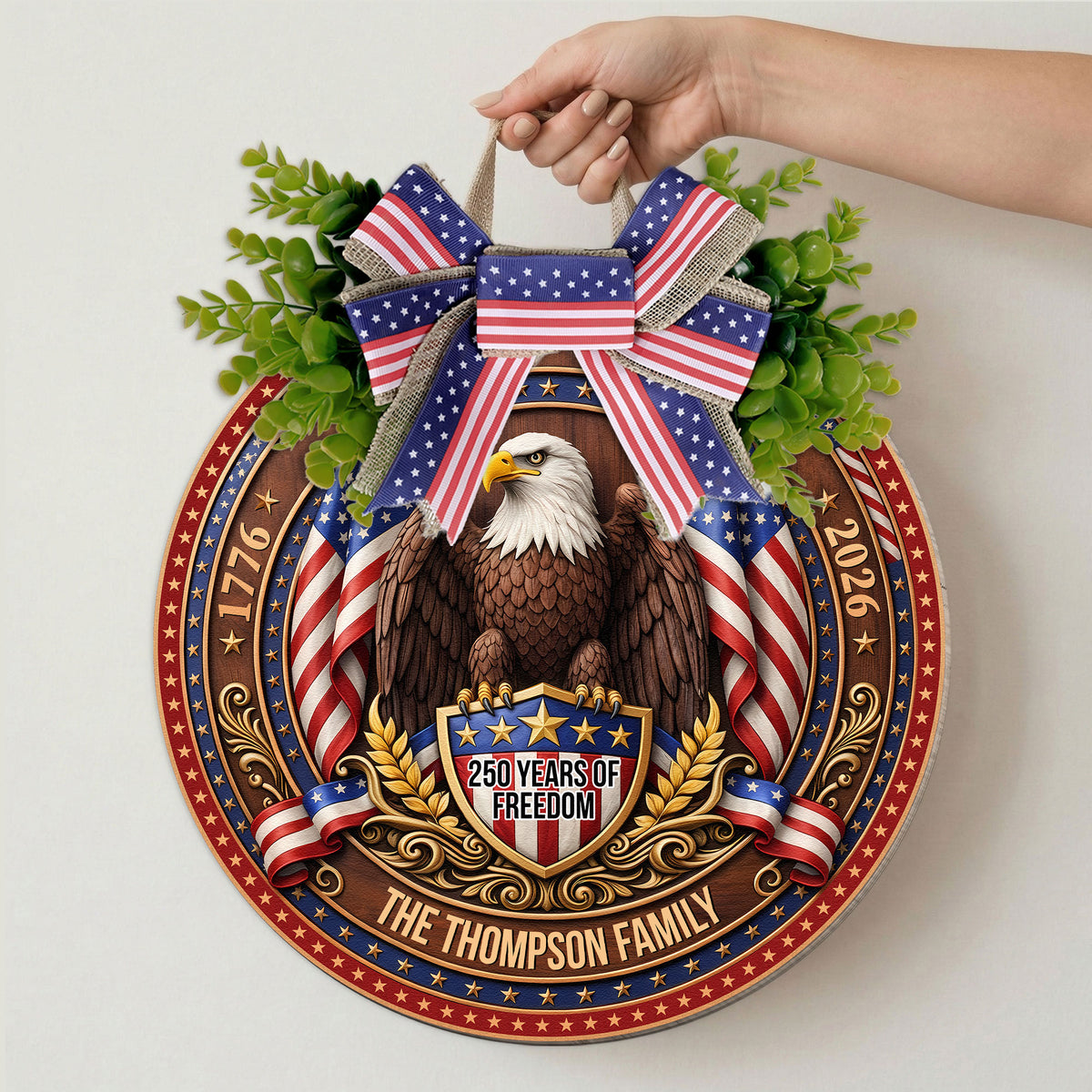 250-Years-Of-Freedom-America-Semiquincentennial-Eagle-Decor-Personalized-Wood-Sign-4