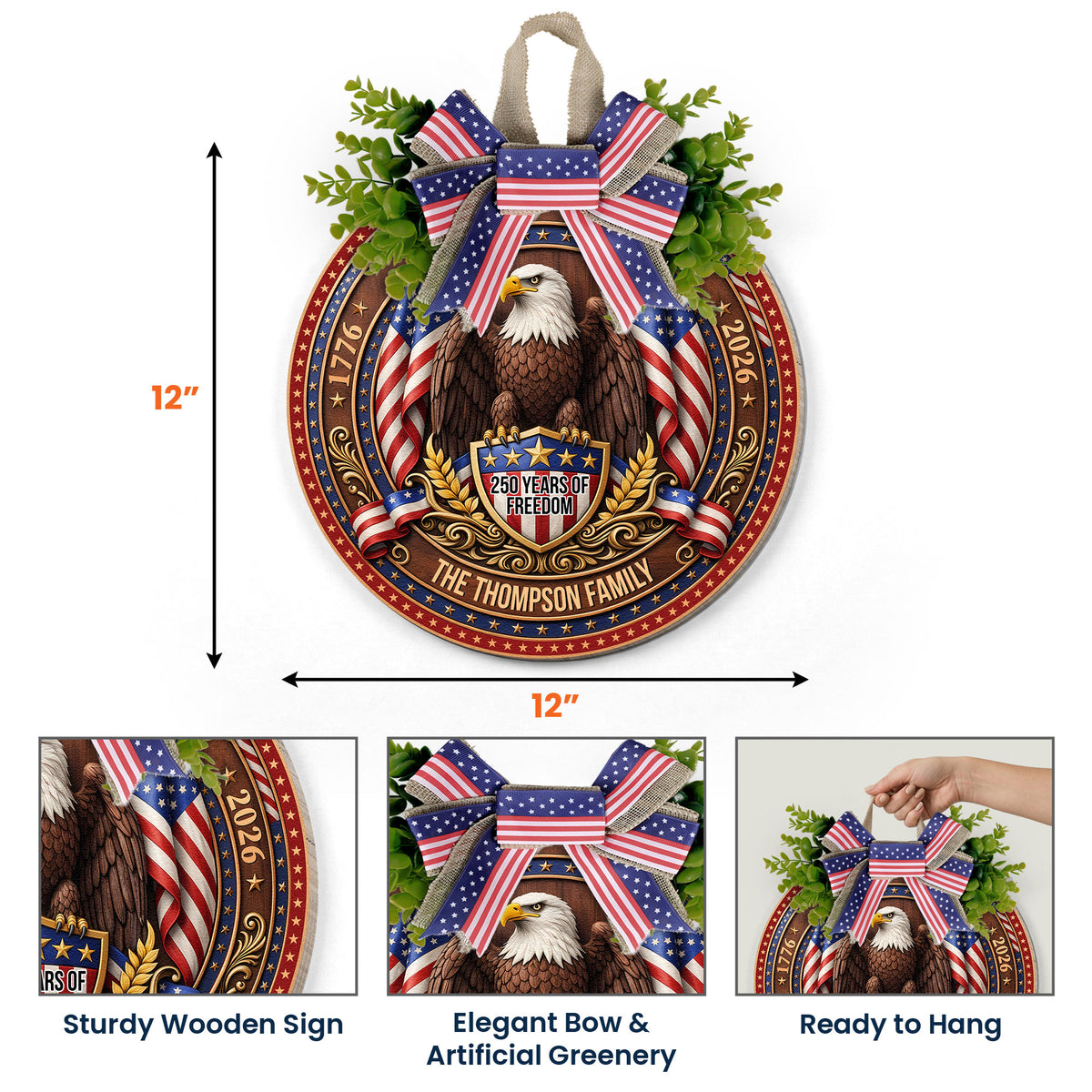 250-Years-Of-Freedom-America-Semiquincentennial-Eagle-Decor-Personalized-Wood-Sign-5