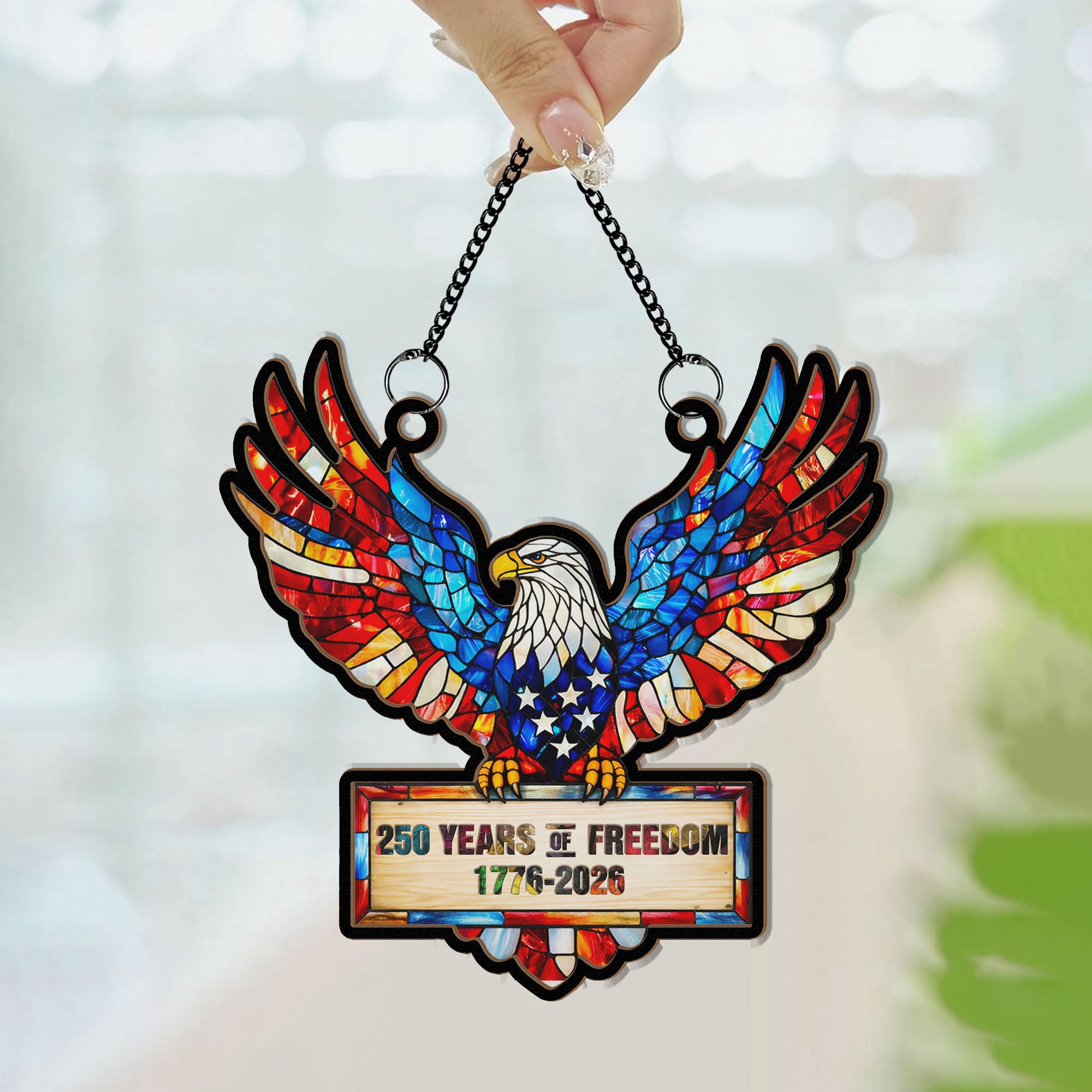 250_Years_Of_Freedom_Eagel_Fly_High_Window_Hanging_Suncatcher_3