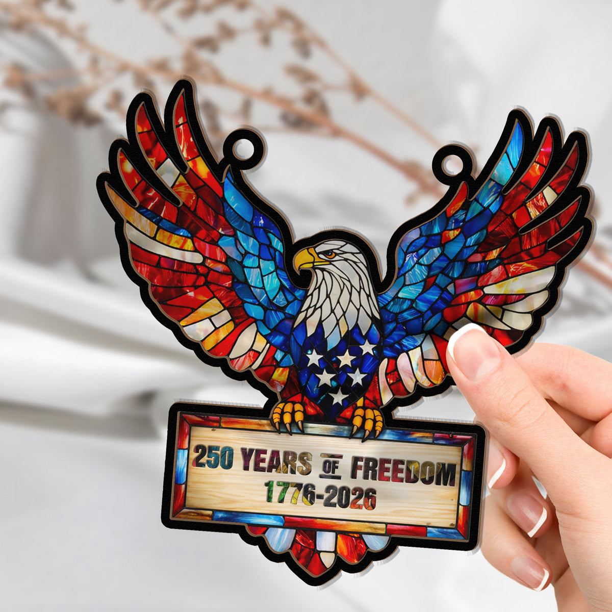 250_Years_Of_Freedom_Eagel_Fly_High_Window_Hanging_Suncatcher_4