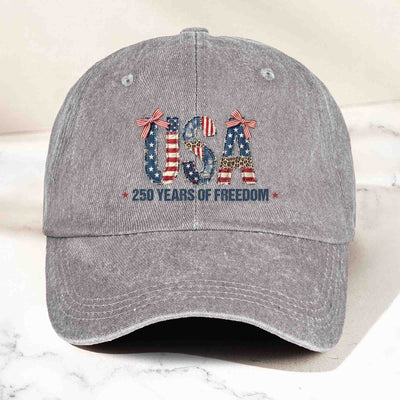 250 Years Of Freedom Faux Pattern Flag - Personalized Cap