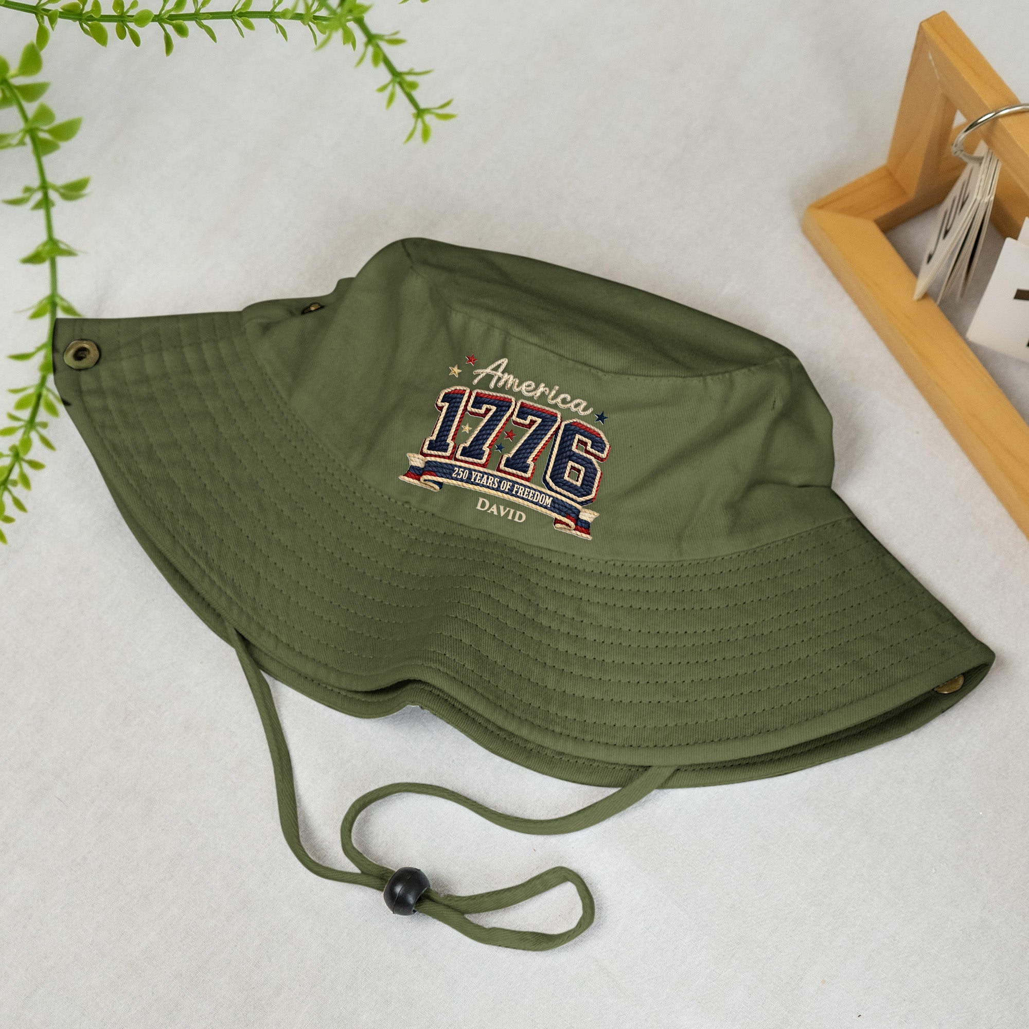 250-Years-Of-Freedom-Faux-Pattern-Personalized-Bucket-Hat-1