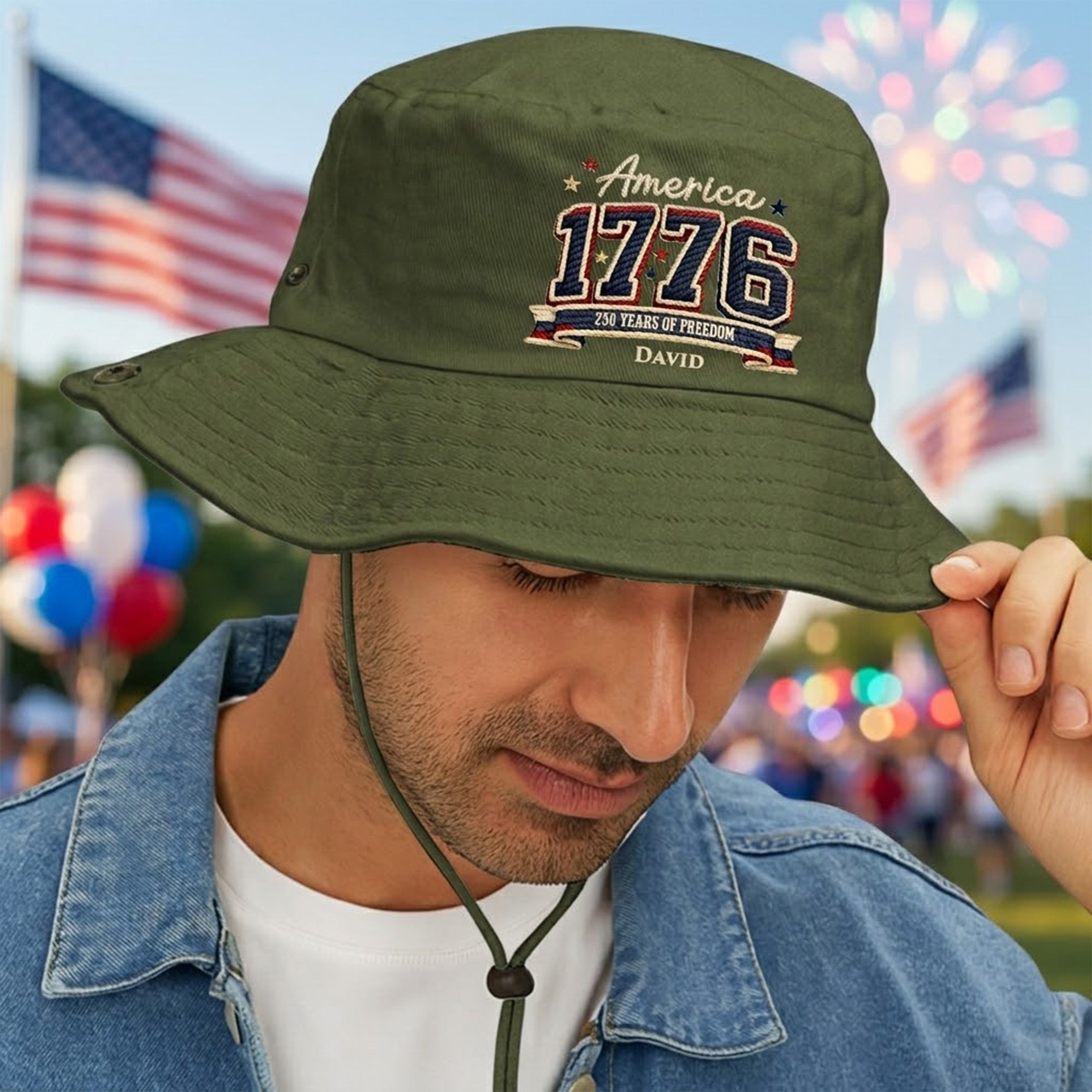 250-Years-Of-Freedom-Faux-Pattern-Personalized-Bucket-Hat-2