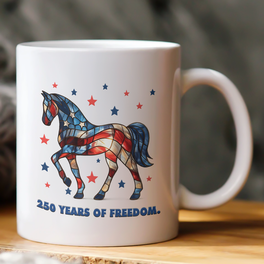250_Years_Of_Freedom_Horse_Lovers_Stained_Glass_Print_Mug_1
