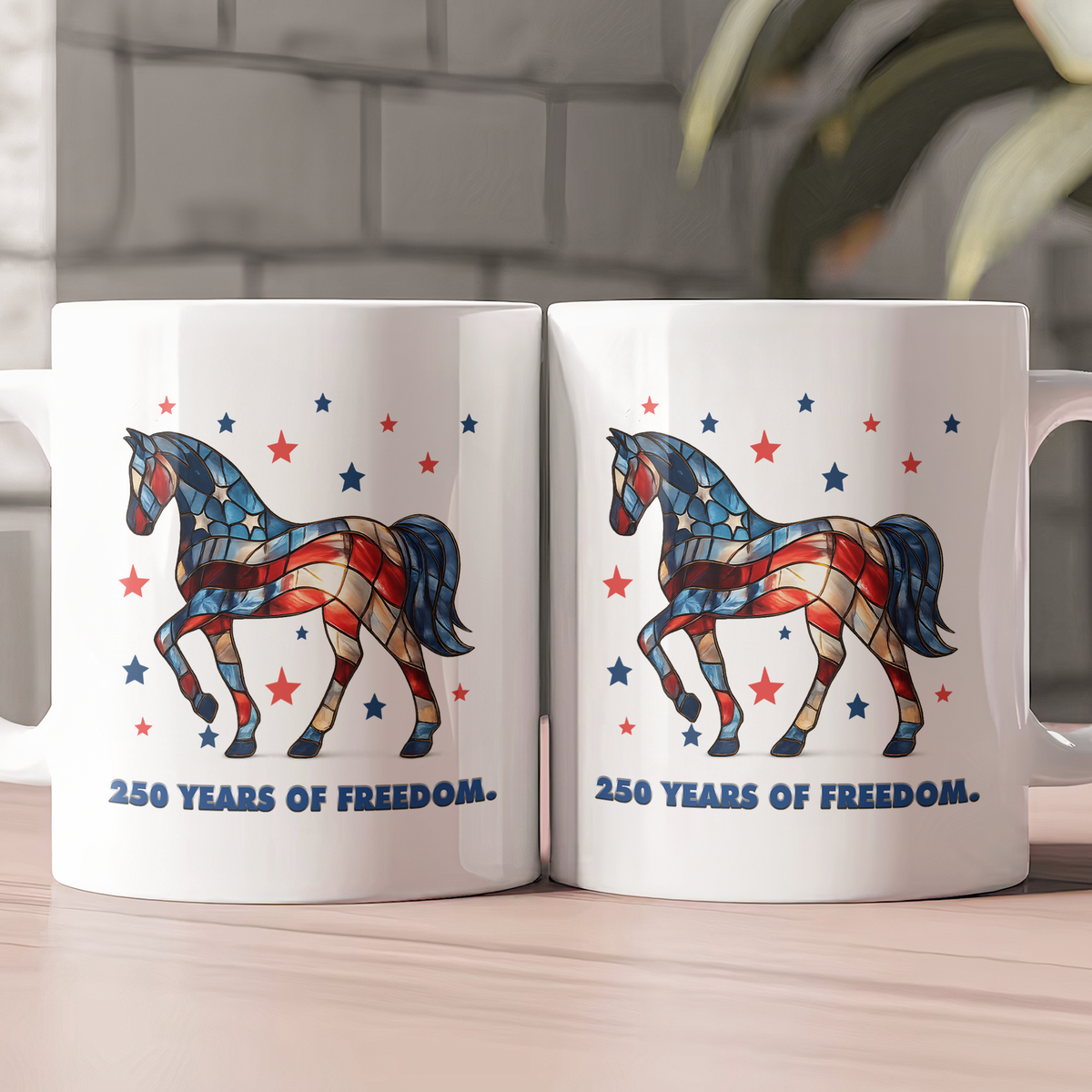 250_Years_Of_Freedom_Horse_Lovers_Stained_Glass_Print_Mug_2