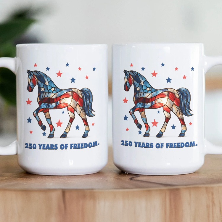 250_Years_Of_Freedom_Horse_Lovers_Stained_Glass_Print_Mug_3
