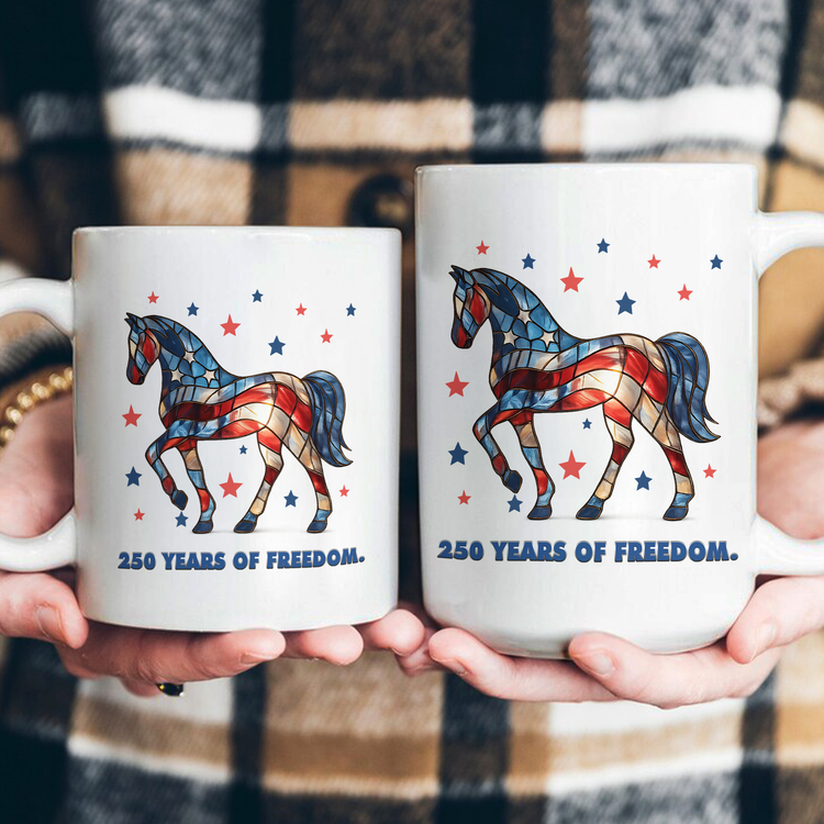 250_Years_Of_Freedom_Horse_Lovers_Stained_Glass_Print_Mug_4