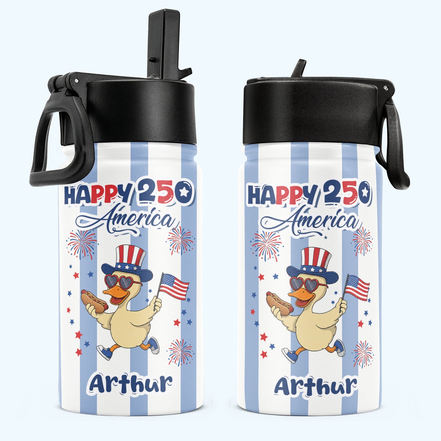 250-Years-Of-Freedom-Kids-Custom-Name-Patriotic-Goose-Personalized-Water-Bottle-1