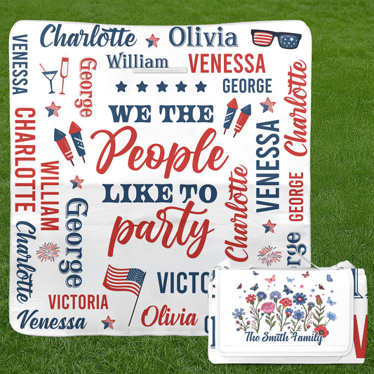 250_Years_Of_Freedom_Patriotic_Repeating_Name_Personalized_Picnic_Blanket_1