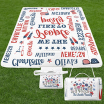 250_Years_Of_Freedom_Patriotic_Repeating_Name_Personalized_Picnic_Blanket_2