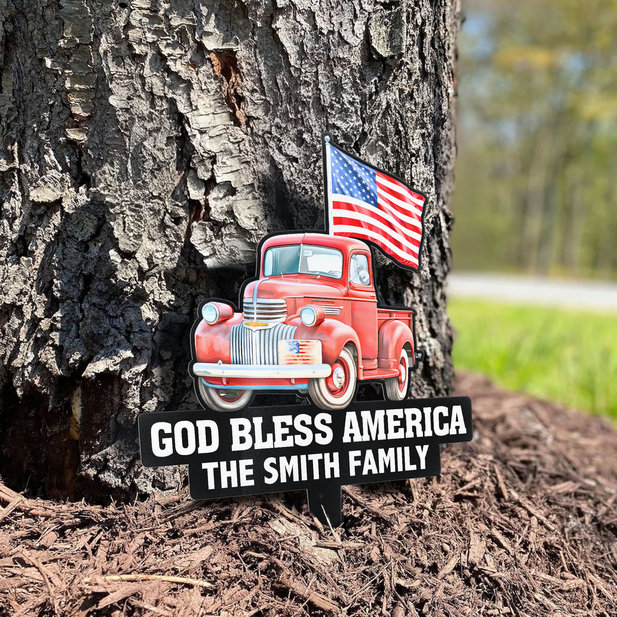 250-Years-Of-Freedom-Red-Truck-Tractor-Garden-Decor-Personalized-Garden-Stake-4