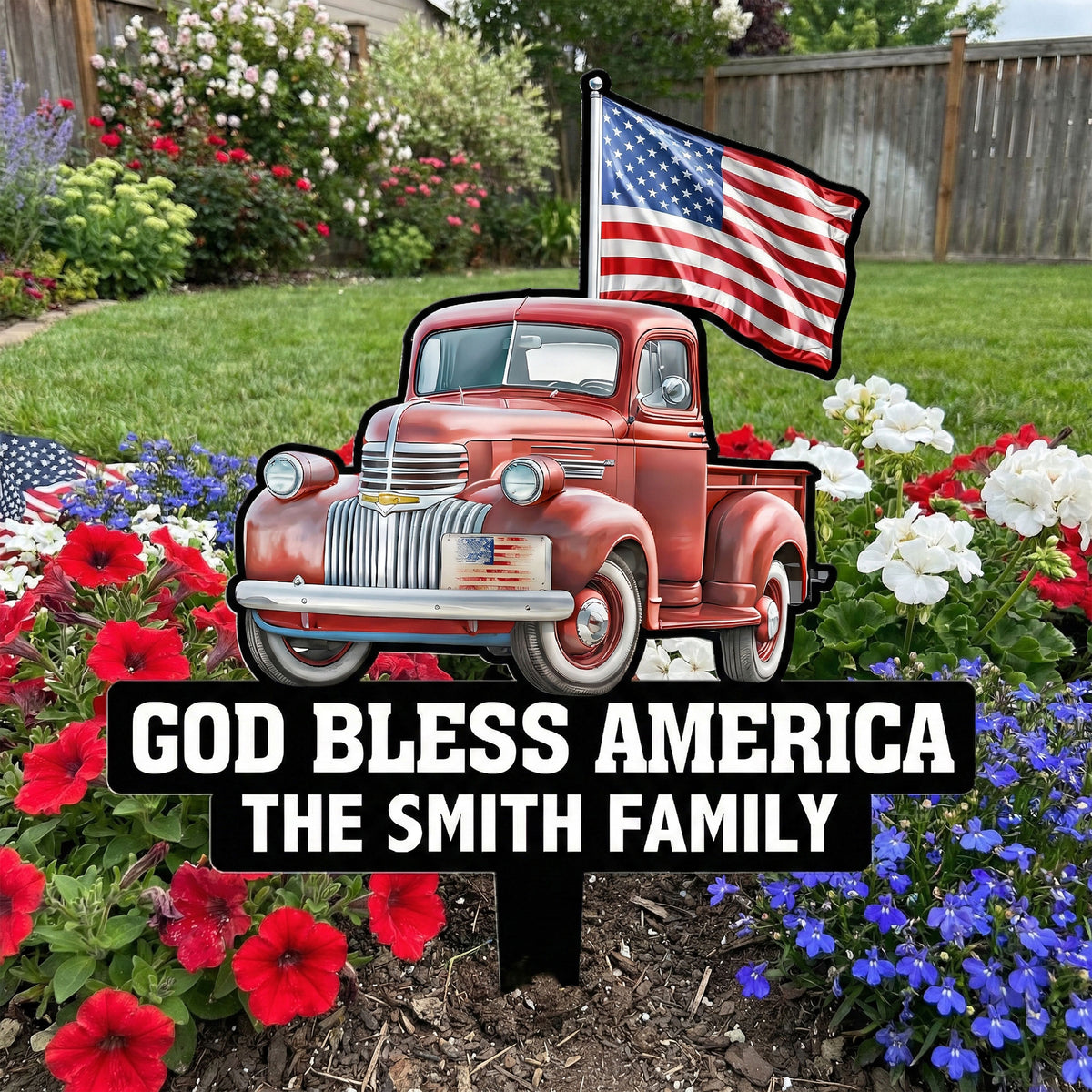 250-Years-Of-Freedom-Red-Truck-Tractor-Garden-Decor-Personalized-Garden-Stake-5