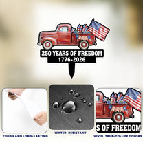 250-Years-Of-Freedom-Red-Truck-Tractor-Garden-Decor-Personalized-Garden-Stake-6