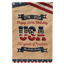 250_Years_Of_Freedom_Usa_Birthday_Faux_Pattern_Personalized_Flag_3