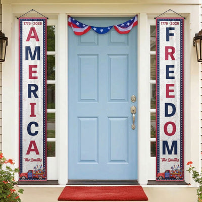 250 Years Of Freedom Usa Patriotic Decor - Personalized Porch Banners