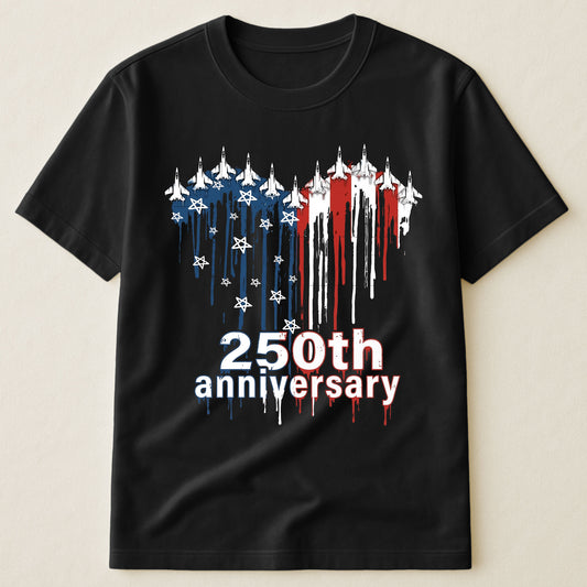 250th Anniversary Jet Fighter Heart USA - Shirt