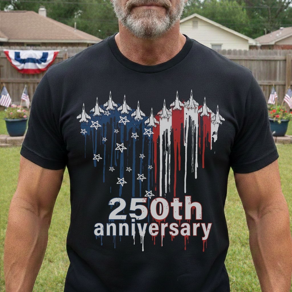 250th Anniversary Jet Fighter Heart USA - Shirt