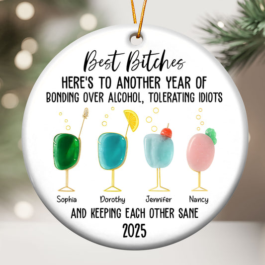 2D Flat Friendship Seaglass - Personalized Ceramic Ornament