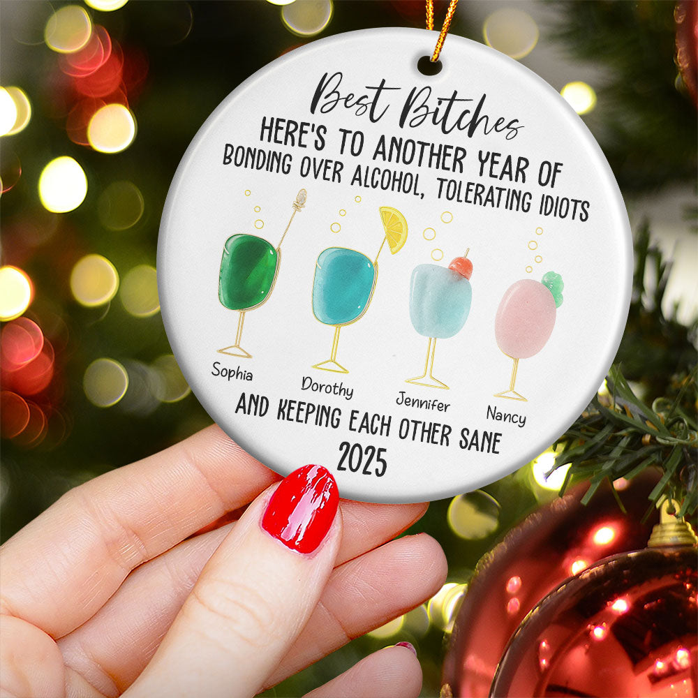 2D Flat Friendship Seaglass - Personalized Ceramic Ornament