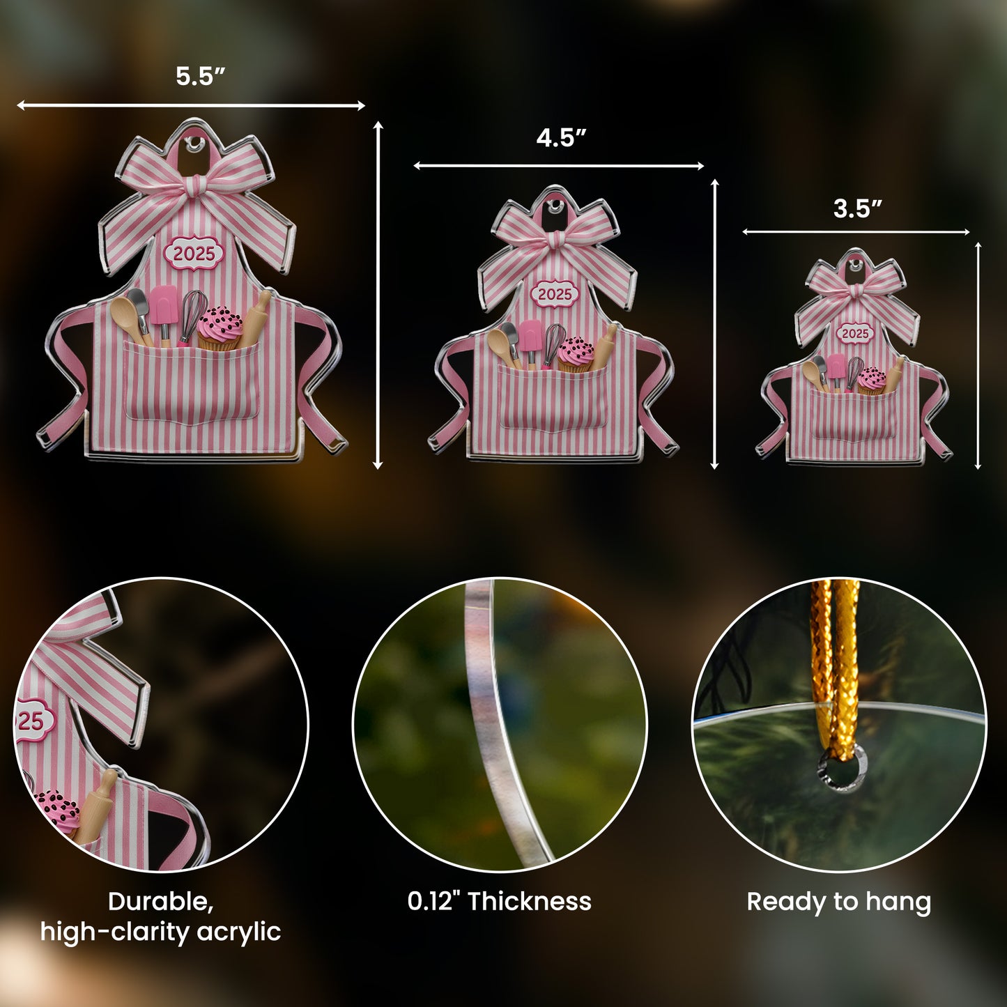 2D Flated Baker Christmas Gifts - Acrylic Ornament