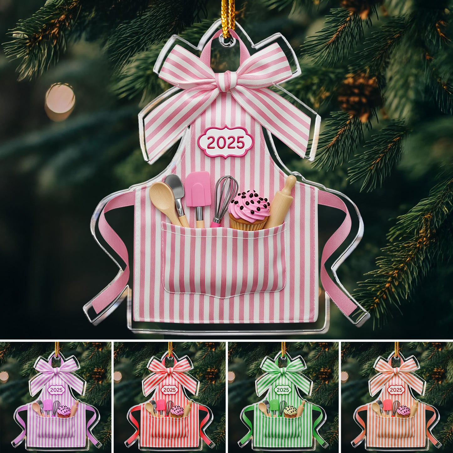 2D Flated Baker Christmas Gifts - Acrylic Ornament