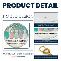 2D Sea Glass Effect Printed Family, Siblings, Mom Dad & Daughters Sons - Personalized Ceramic Ornament