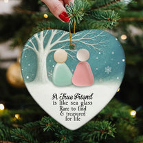 2D Sea Glass Effect Printed Thank You Friendship Christmas Gifts - Ceramic Ornament