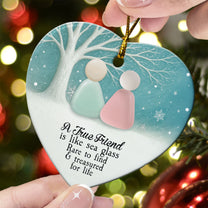 2D Sea Glass Effect Printed Thank You Friendship Christmas Gifts - Ceramic Ornament