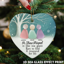 2D Sea Glass Effect Printed Thank You Friendship Gifts - Personalized Ceramic Ornament