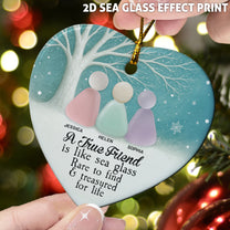 2D Sea Glass Effect Printed Thank You Friendship Gifts - Personalized Ceramic Ornament