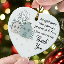 2D Sea Glass Effect Printed Thank You Neighbours Appreciation Bulk Christmas Gifts - Ceramic Ornament