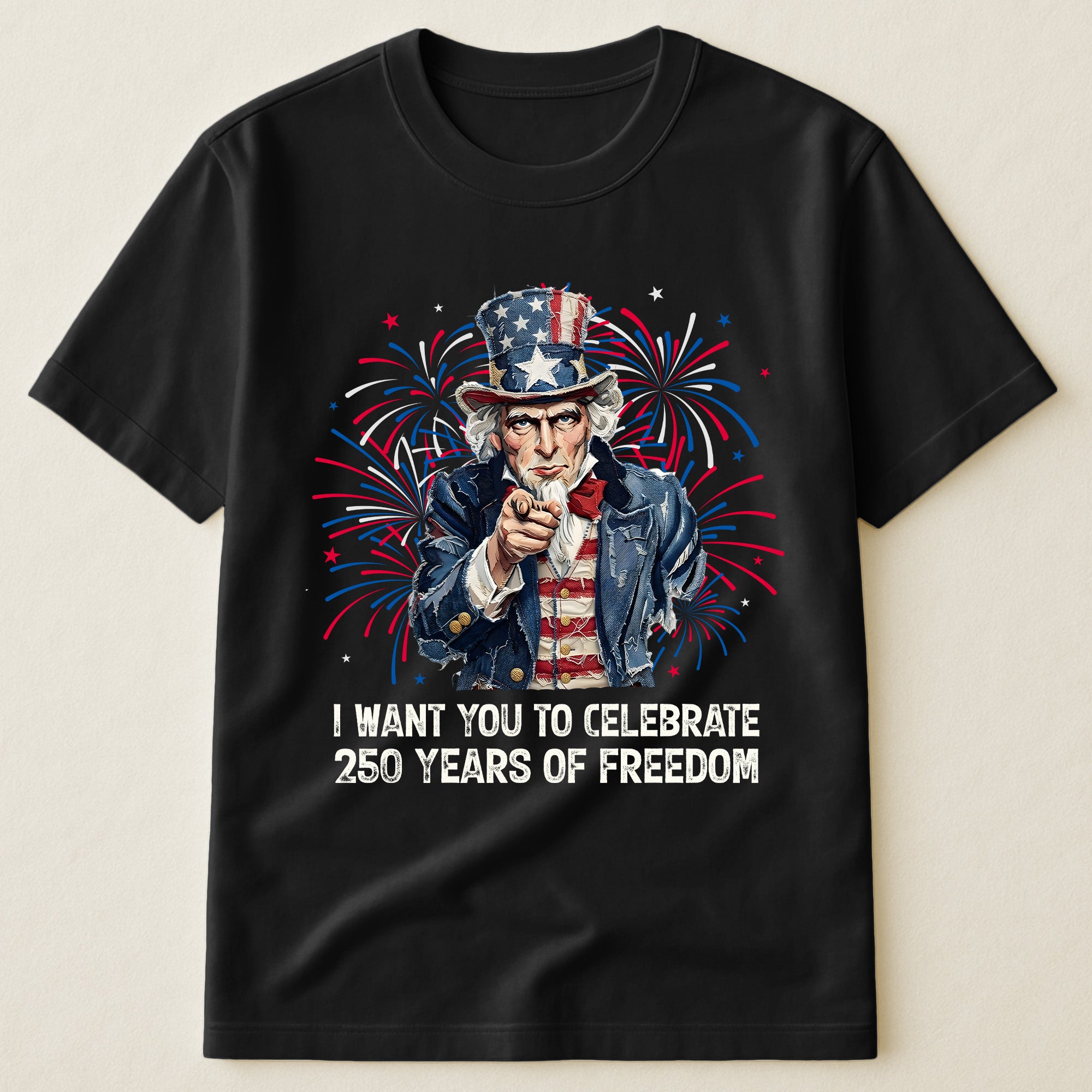 Patchwork Style Usa Uncle Sam Print - Shirt