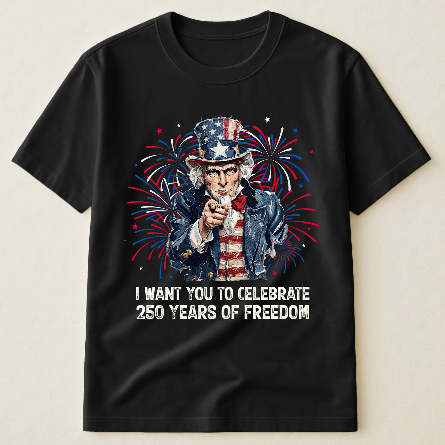 Patchwork Style Usa Uncle Sam Print - Shirt