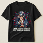 Patchwork Style Usa Uncle Sam Print - Shirt
