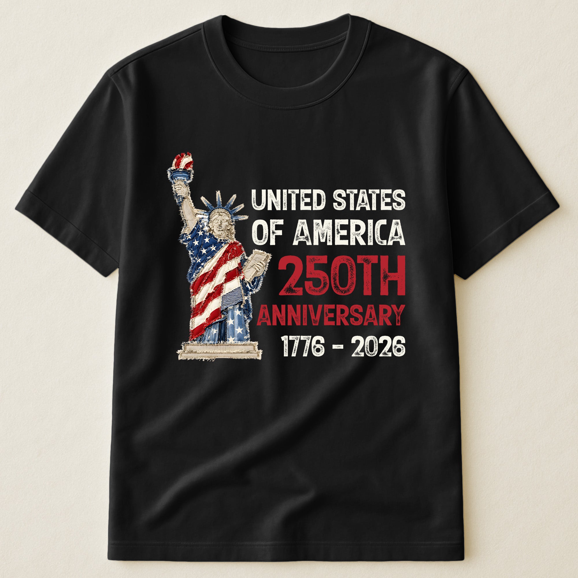 Patchwork Style USA Statue Of Liberty Print - Shirt