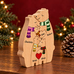 Custom Bear Family Wooden Christmas Gifts For Her, Him - Personalized Puzzle 2