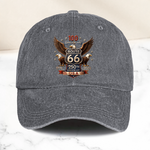 100 Years Route 66 250 Years USA - Personalized Distressed Denim Cap