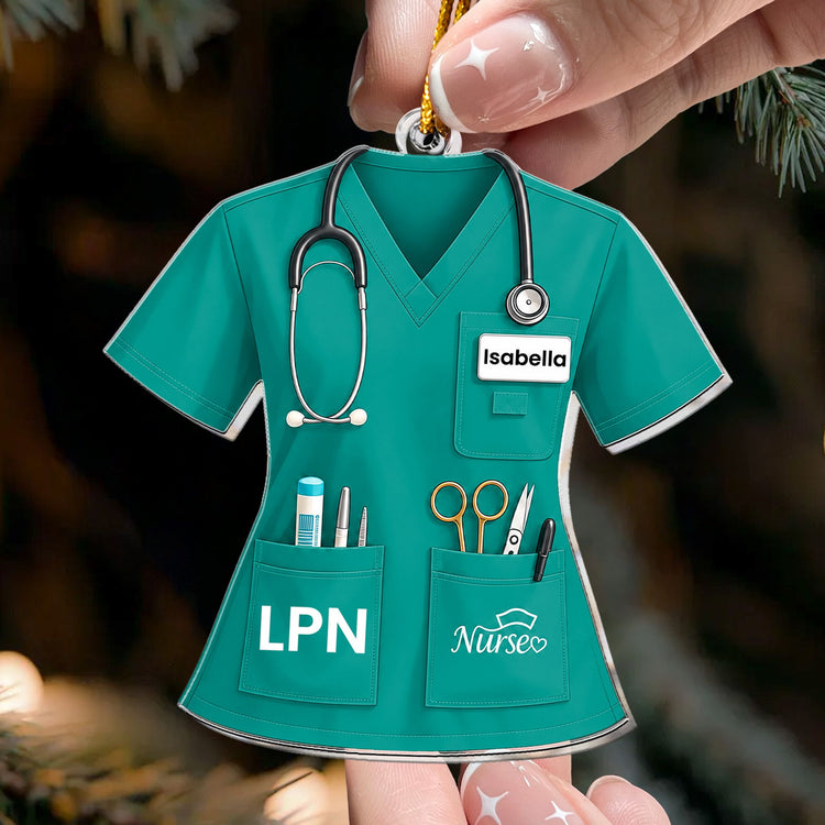 Nurse Uniform Custom Name Gift For Nurse, Coworkers - Personalized Ornament 2