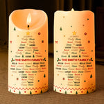 Family Custom Name Christmas Tree Shape Christmas Decoration - Personalized Candles 2