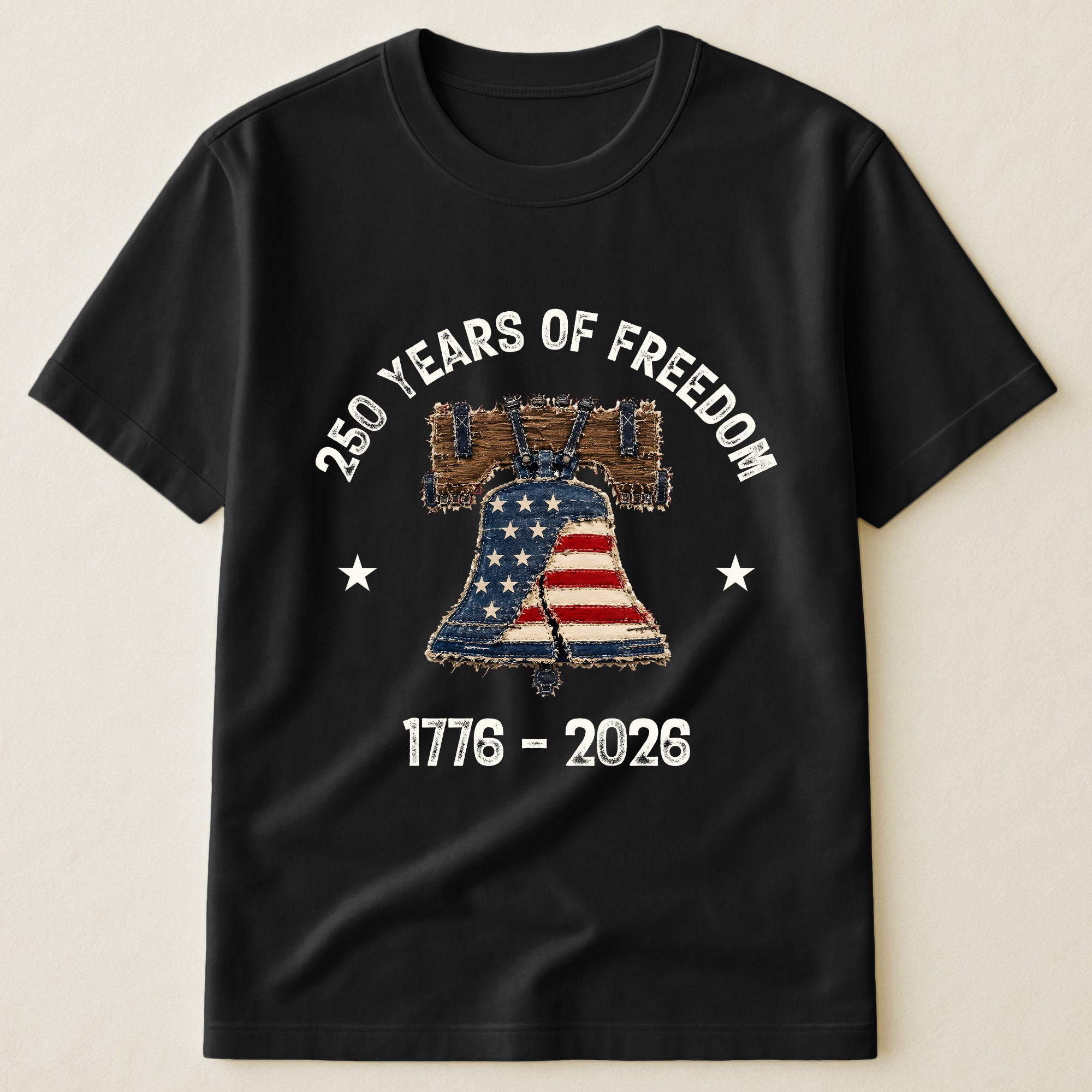 Patchwork Style USA Liberty Bell Print - Shirt