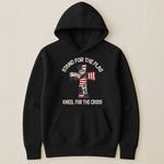 Patchwork Style USA Flag And Cross Print - Shirt