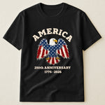 Patchwork Style USA Bald Eagles Print - Shirt