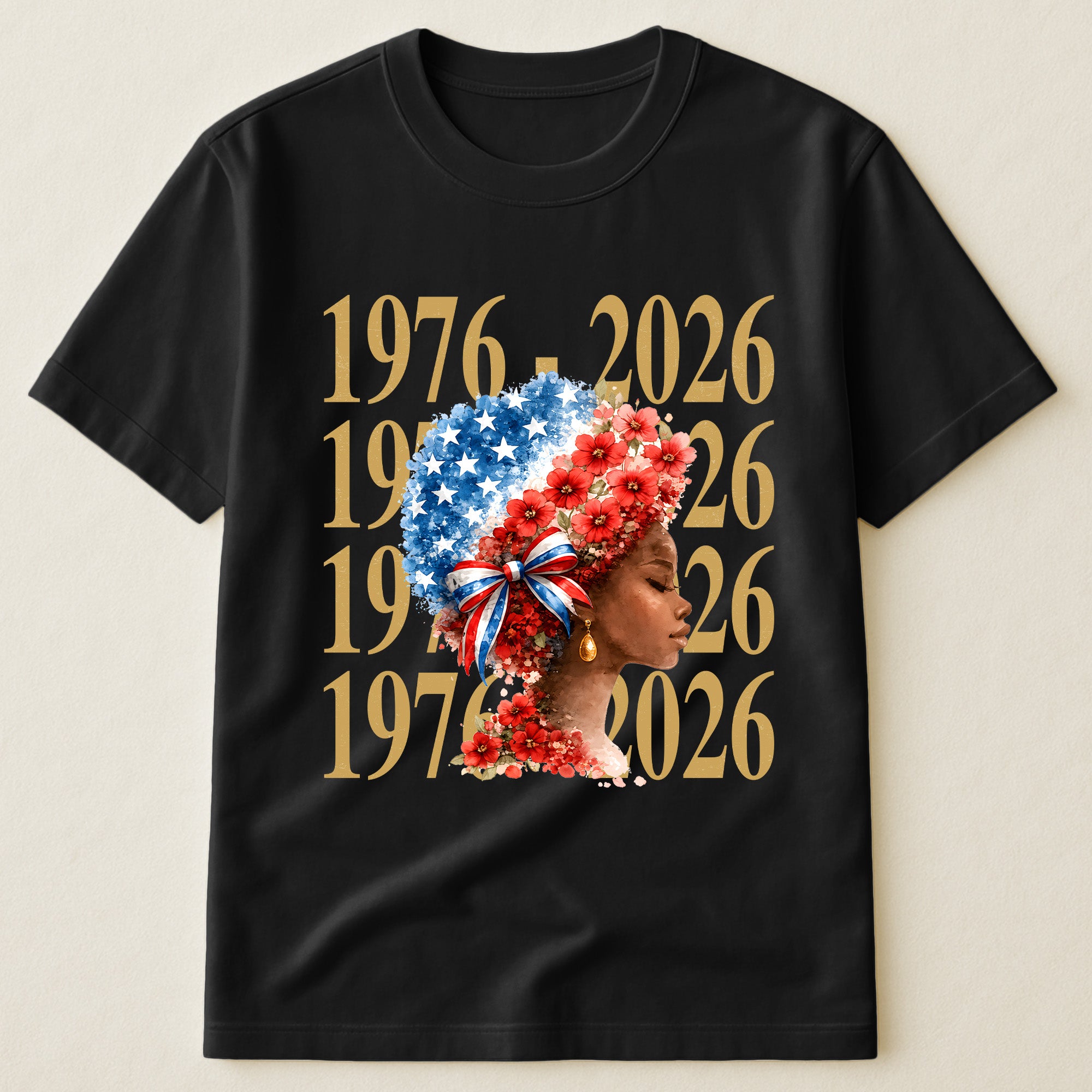 Black Woman Patriotic Afro - Shirt