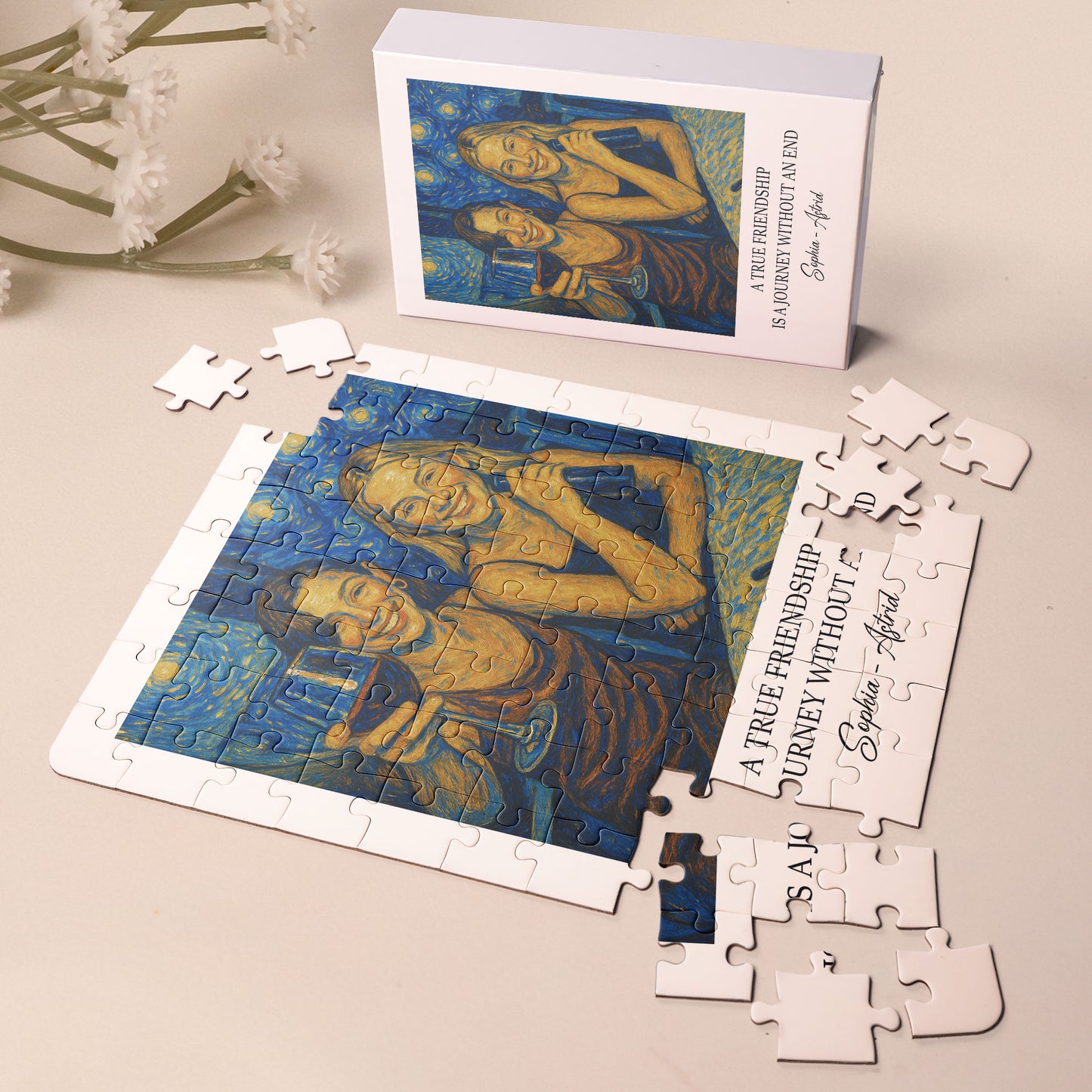 A True Friendship Is A Journey Van Gogh Art - Personalized Photo Jigsaw Puzzle