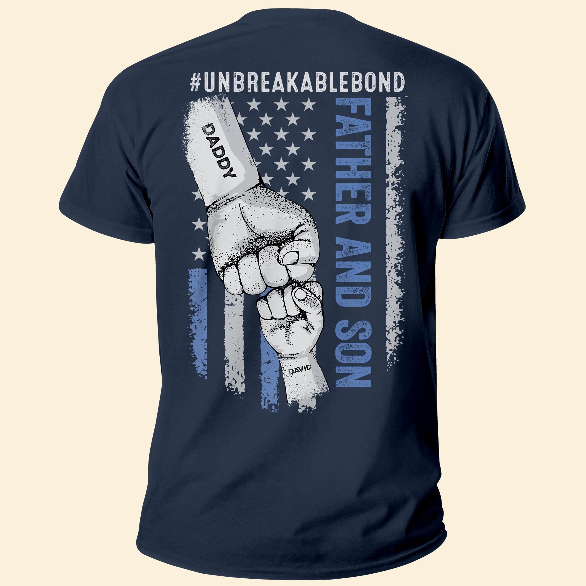 Father Son Unbreakable Bond - Personalized Back Printed Shirt