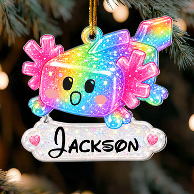 2D Printed Custom Axolotl & Name For Kids 2026 Trendy - Personalized Ornament