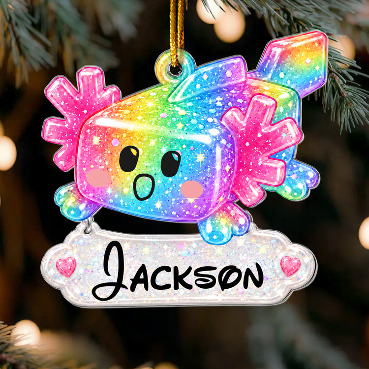 2D Printed Custom Axolotl & Name For Kids 2026 Trendy - Personalized Ornament 1